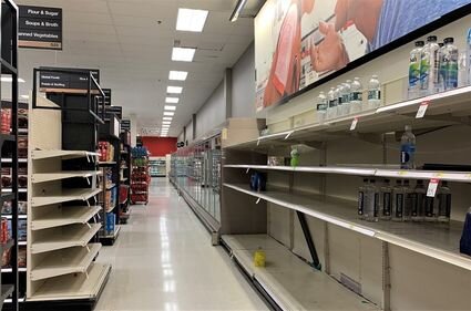 Faygie HoltEmpty store shelves at Target in East Hanover, N.J., in the midst of the coronavirus pandemic, March 2020.
