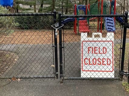 Faygie HoltA closed park in New Jersey in the midst of the coronavirus pandemic, March 2020.
