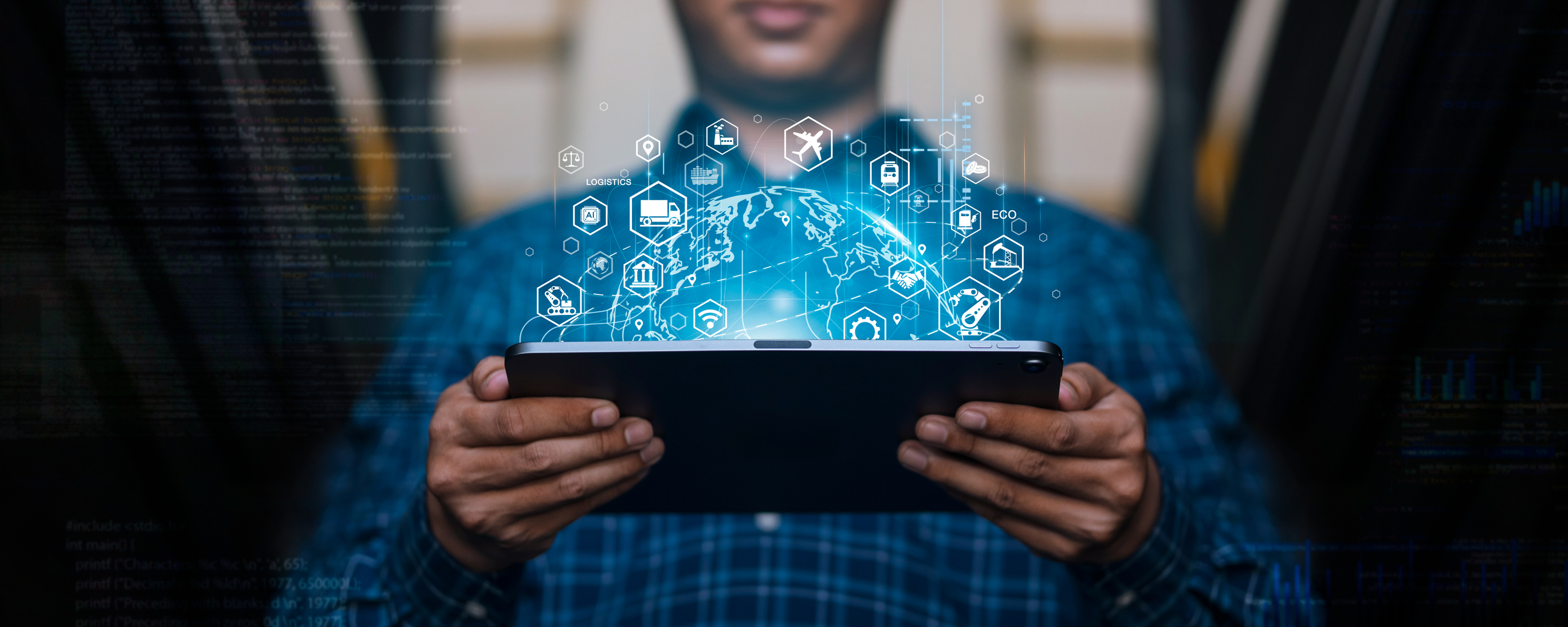 Op-Ed | AI’s promise must not come at the cost of human livelihoods 1 Futuristic Technology Retail Warehouse: Managers use digital tablets to manage smart warehouses for overseas exports. Digital inventory control, smart logistics, future transportation innovation AI